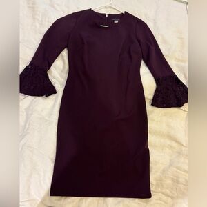 Purple Lace Sleeve Dress
